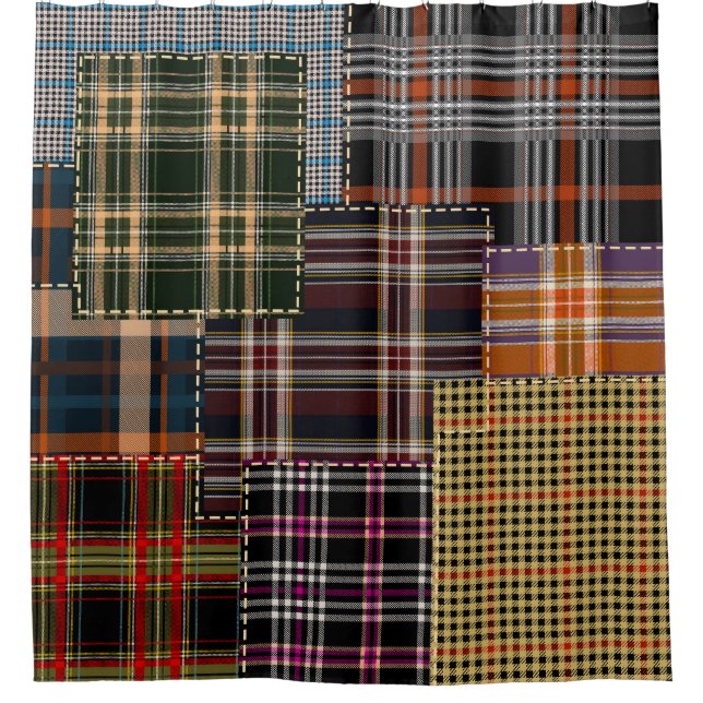 Patchwork checks, tartan surface design. (Front)