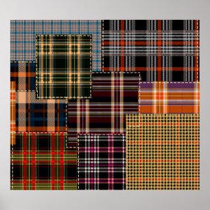 patchwork chercks pattern, tartan design, surface  poster