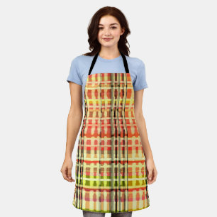 Patchwork Christmas red light blue green hot pink  Apron