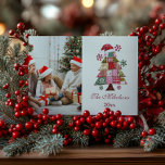 Patchwork Christmas Tree Preppy Holiday Card<br><div class="desc">Celebrate the holidays with preppy charm and cozy handmade flair. This festive design features a patchwork Christmas tree made of quilted patterns, snowflakes, and a Santa hat — blending nostalgia with modern holiday style. Perfect for Christmas parties, family gatherings, or festive soirées with a touch of homespun warmth. Easily customize...</div>
