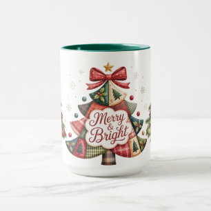 Patchwork Christmas Trees  Mug