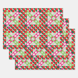 Patchwork Christmas Wrapping Paper Sheet