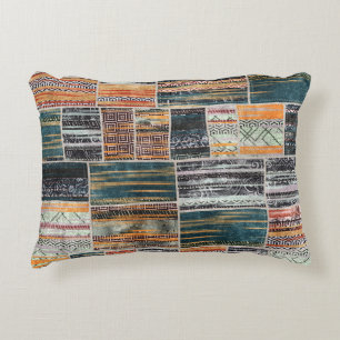 Patchwork collage mix, quilt pattern print. accent pillow