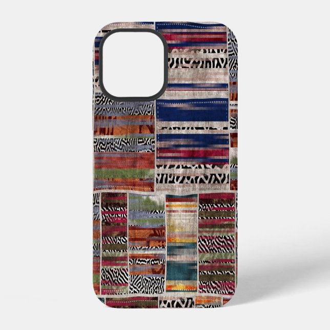 Patchwork collage: mixed quilt pattern. iPhone case (Back)