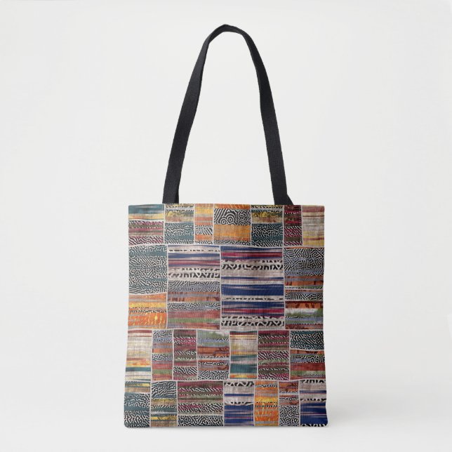 Patchwork collage: mixed quilt pattern. tote bag (Front)