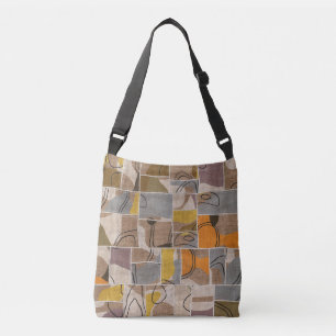 Patchwork collage, quilt mix pattern crossbody bag