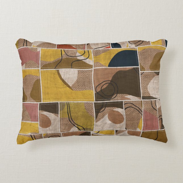 Patchwork collage quilt: mixed print. accent pillow (Front)