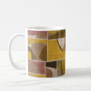 Patchwork collage quilt: mixed print. coffee mug