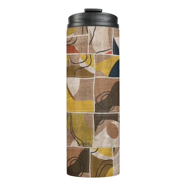 Patchwork collage quilt: mixed print. thermal tumbler (Front)