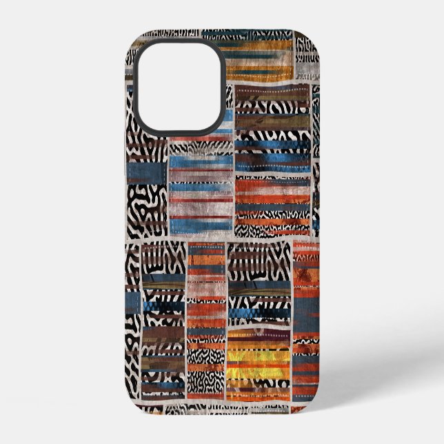 Patchwork Collage: Quilt Pattern Extravaganza iPhone Case (Back)