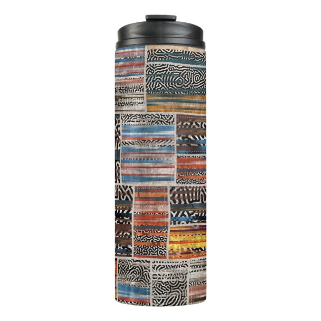 Patchwork Collage: Quilt Pattern Extravaganza Thermal Tumbler (Front)