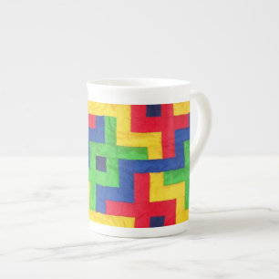 Patchwork coloré Design Bone Chine Coffee Mug