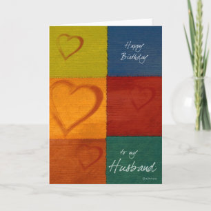 Patchwork Colours and Hearts Son's Birthday Card