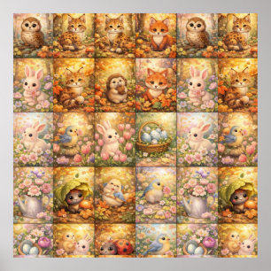 Patchwork, Cozy Inspired Color Block Design Poster