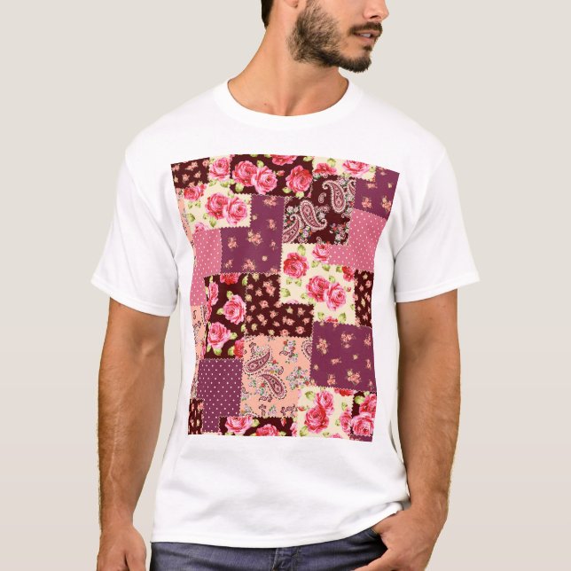 Patchwork Cute Seamless Pattern T-Shirt (Front)