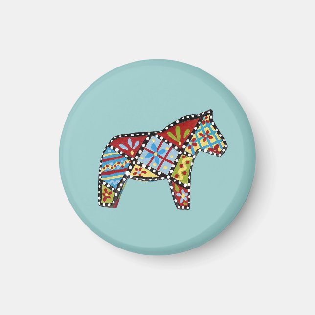 Patchwork Dala magnet (Front)