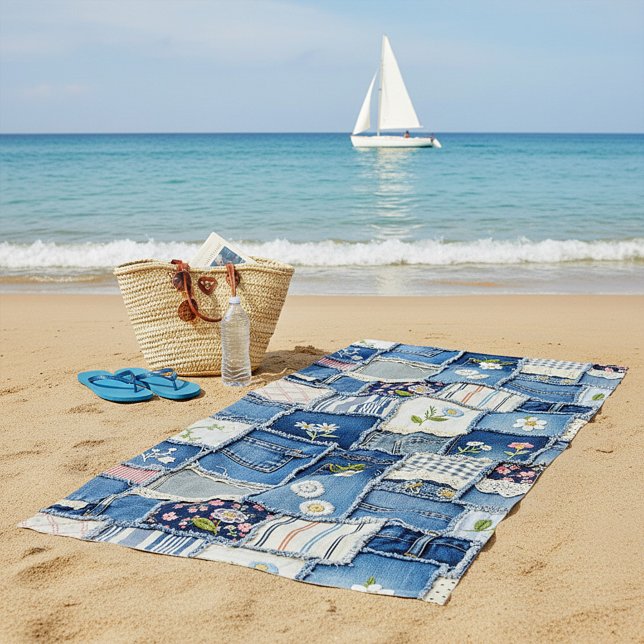 Patchwork Denim Beach Towel (Creator Uploaded)