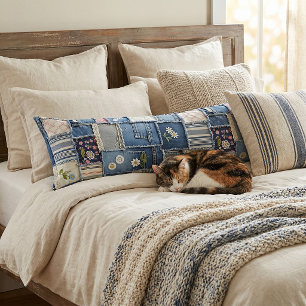 Patchwork Denim Body Pillow