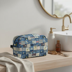 Patchwork Denim Dopp Kit
