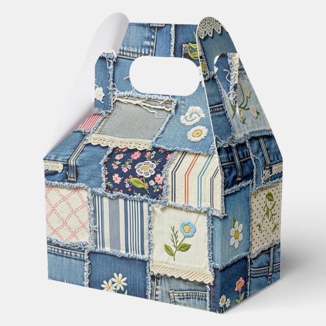 Patchwork Denim Favor Box (Back)