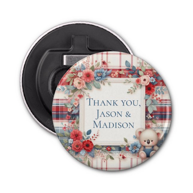 Patchwork Denim Koala Bottle Opener (Front)