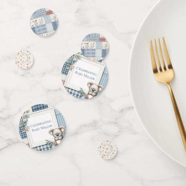 Patchwork Denim Koala Table Confetti (Group)