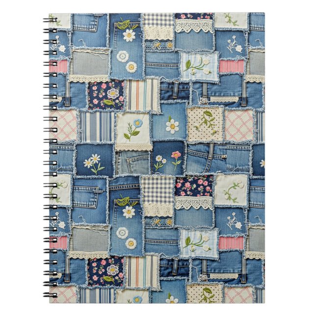 Patchwork Denim Notebook (Front)