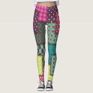 Patchwork: Diverse Patterns Background Leggings