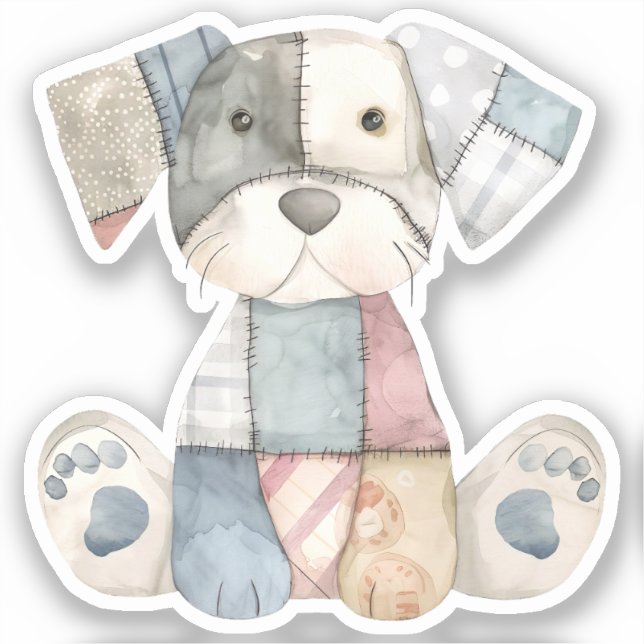Patchwork Dog Sticker (Front)