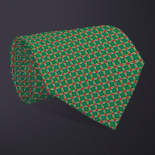 Patchwork Dominica Flag Pattern Tie