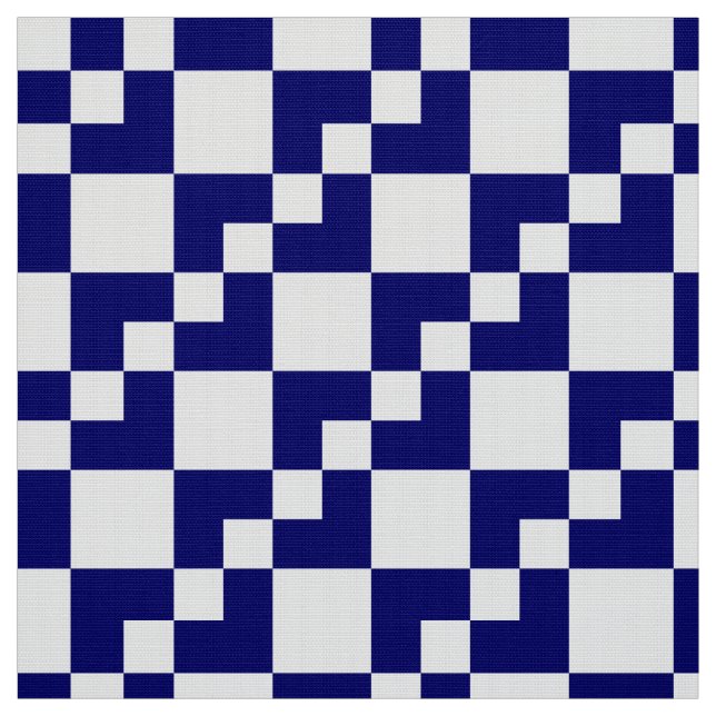Patchwork Domino - Deep Navy Blue and White Fabric (Swatch)