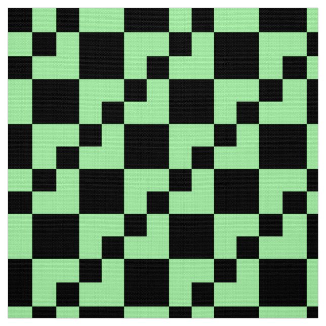 Patchwork Domino - Mint Green and Black Fabric (Swatch)