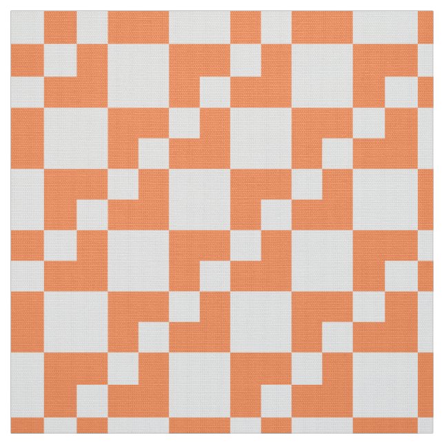 Patchwork Domino - Peach and White Fabric (Swatch)