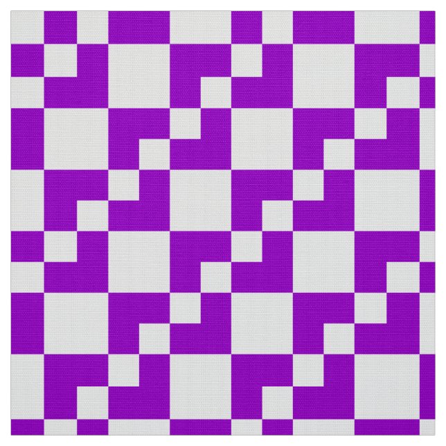 Patchwork Domino - Purple and White Fabric (Swatch)