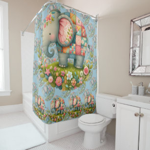 Patchwork Elephant Floral Meadow Charm