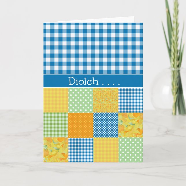 Patchwork, En vichy Carte de remerciements : Salut (Devant)