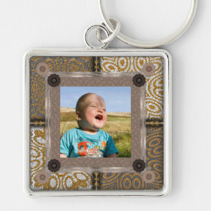 Patchwork Enthusiast Photo Frame Keychain