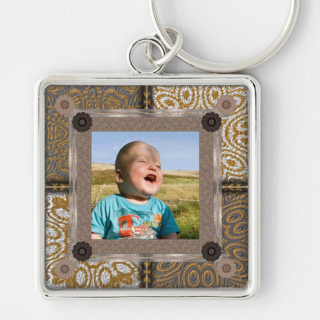 Patchwork Enthusiast Photo Frame Keychain (Front)