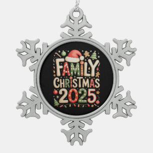 Patchwork Family Christmas 2025 Xmas Holiday Snowflake Pewter Christmas Ornament
