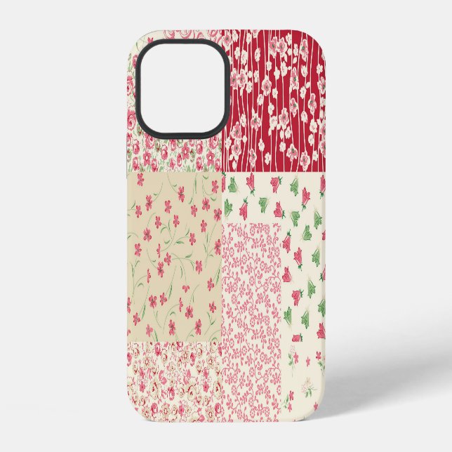 Patchwork Floral: Hand Drawn Ornaments. iPhone Case (Back)
