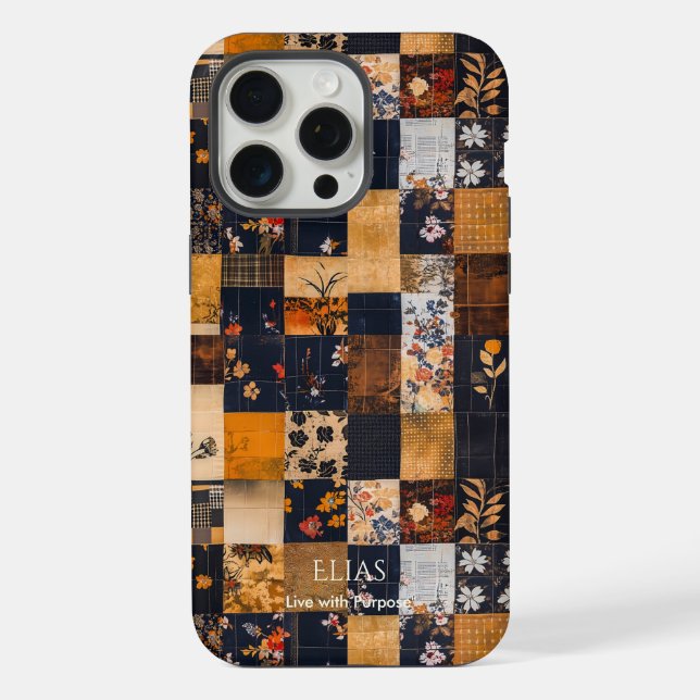 Patchwork Floral Harmony – Bold Artistic  iPhone Case (Back)