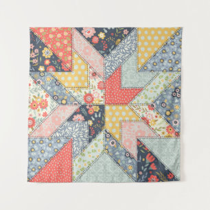 Patchwork Floral: Vintage Ornament Tapestry