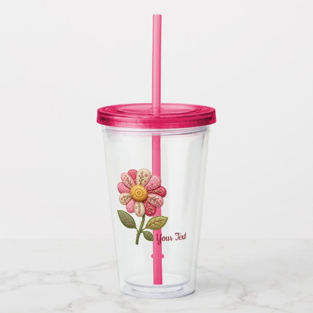 Patchwork Flower in Country Style Acrylic Tumbler (Front)