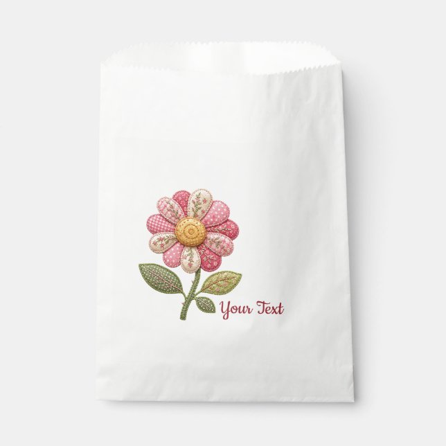 Patchwork Flower in Country Style Favour Bag (Front)