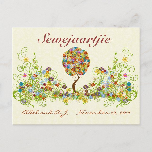 Patchwork Flower Love Name instead of number Postcard (Front)