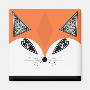 Patchwork Fox, applique Fox, Fox, children's Magnet