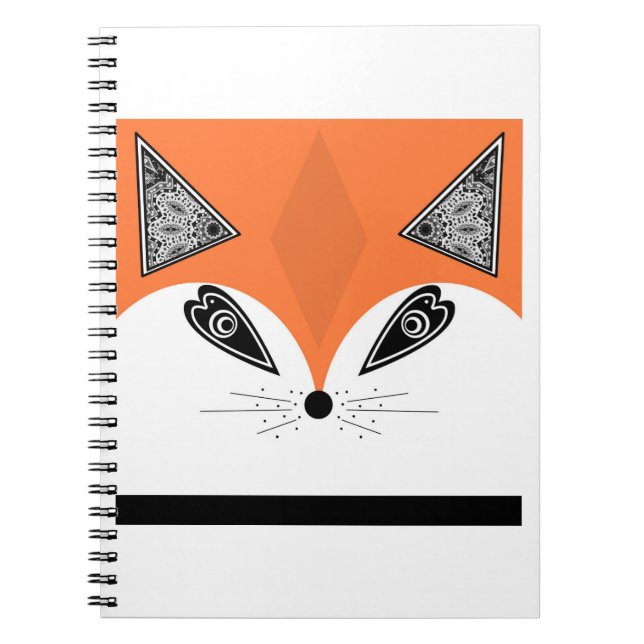 Patchwork Fox, applique Fox, Fox, children's Notebook (Front)