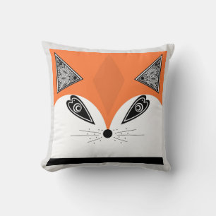 Patchwork Fox, applique Fox, Fox, children's Throw Pillow