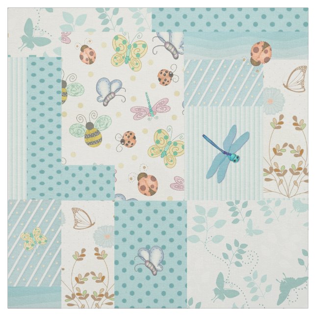 Patchwork Garden Visitors Fabric (Swatch)