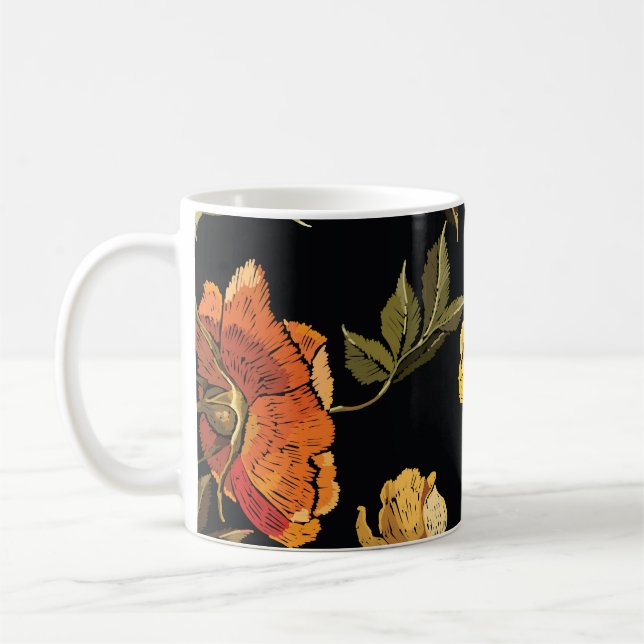 Patchwork Gentle: Hand Drawing Design Coffee Mug (Left)